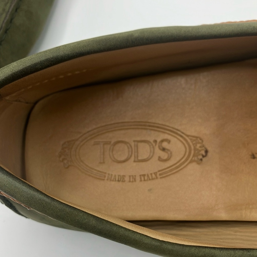 Tod’s Green Suede Tie Loafers - Size 12 - Picture 2 of 13